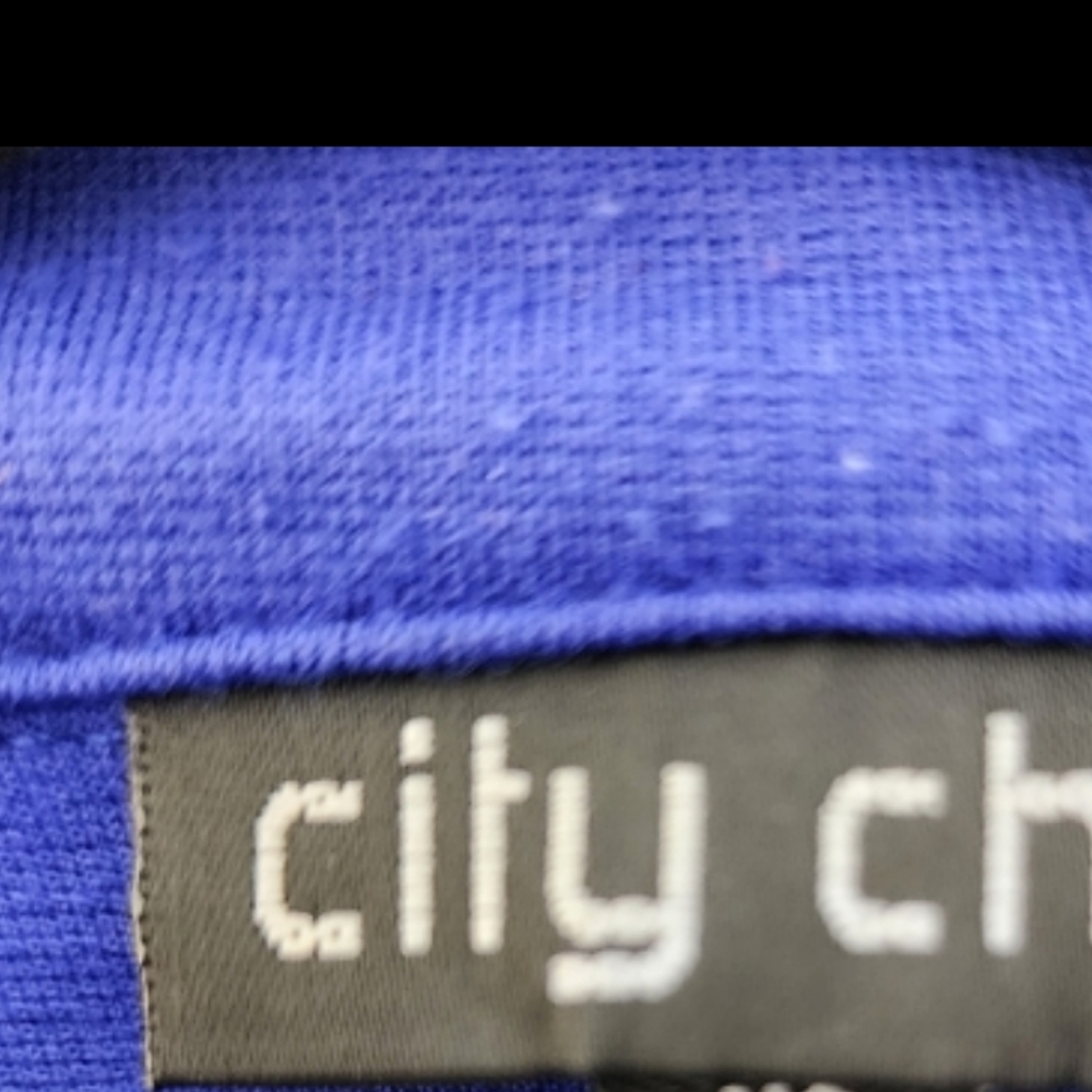 CiTY CHIC winter jacket cobalt blue open cropped blazer size 14 - Picture 12 of 15